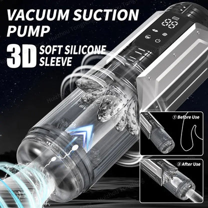 Automatic Masturbator Penis Pump Blowjob with 7 Sucking& Vibrating& Thrusting& Rotating Modes