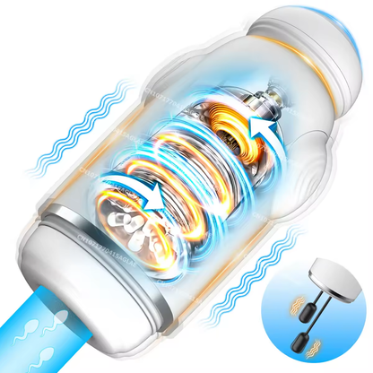 Automatic Masturbator Penis Trainer Vibrator Stroker Blowjob with 10 Vibration Modes