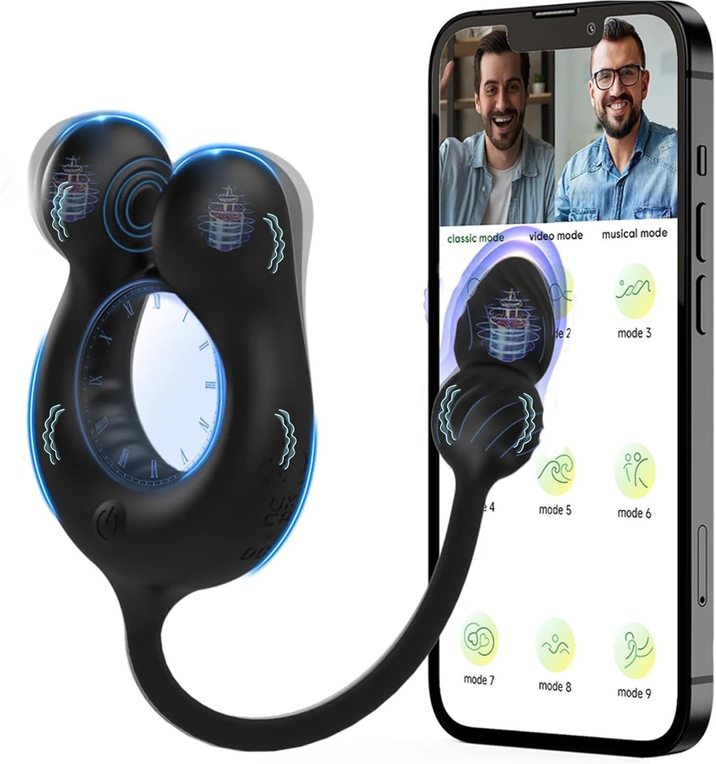 4 IN 1 Anal Vibrator Cock Ring Prostate Massager with 10 Vibration Modes & 3 Motors