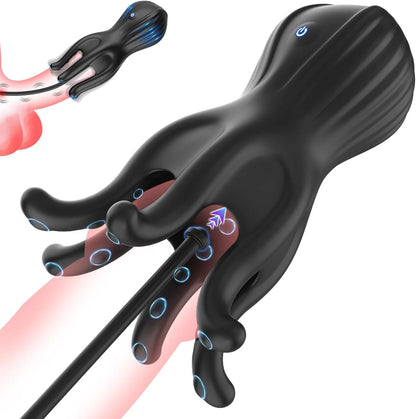 Glans Trainer Penis Massager Urethral Plug Stimulator with 10 Vibration Modes