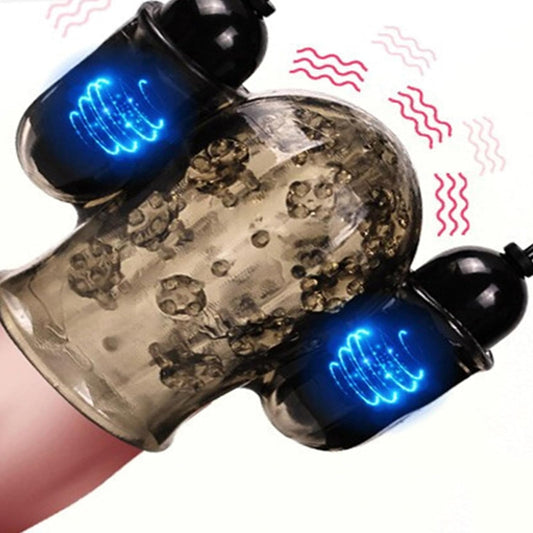 3D Particle Stimulation Penis Vibrator Extender Glans Trainer