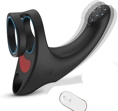 Erection Massager Penis Trainer Vibrator Cock Ring with 9 Powerful Vibration Modes