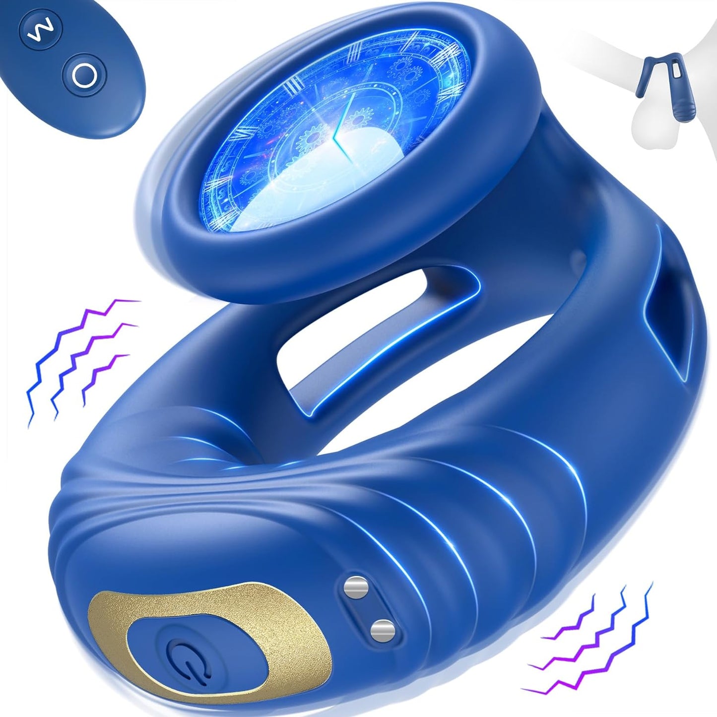 Dual Ring Remote Control Penis Vibrator with  10 Vibration Modes