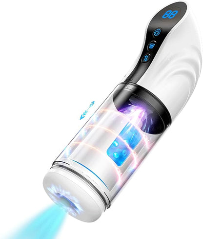 Electric Masturbator Blowjob Penis Massager with 9 Modes Sucking Thrusting & Rotating