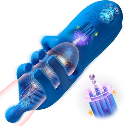 360° Tentacle Wrap Penis Vibrator Glans Trainer Stroker with 10 Beating & 10 Vibrations Modes