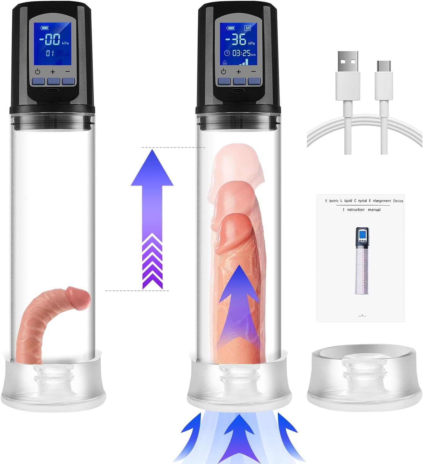 6 modes de succion puissants Agrandissement automatique du pénis sous vide 