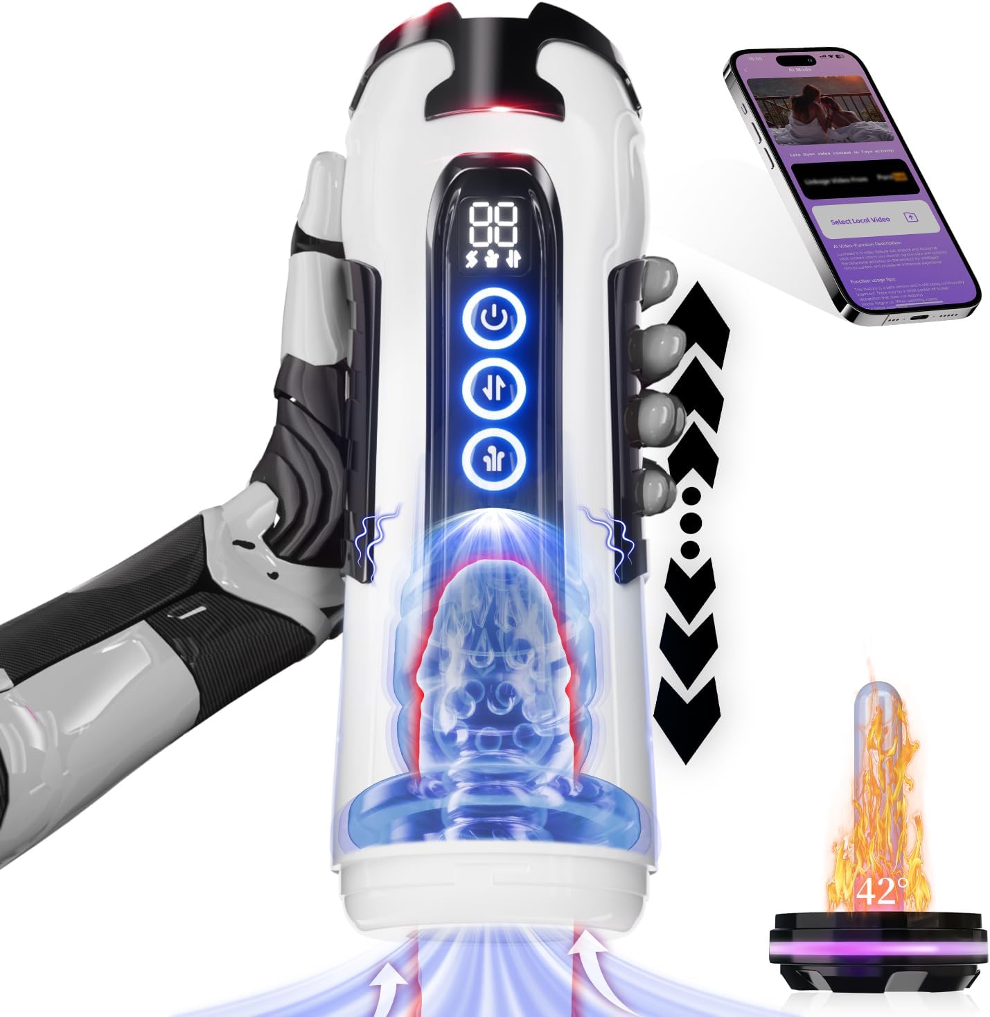 Automatic Masturbator Blowjob Stroker with 9 Sucking & 9 Vibrating & 9 Thrusting Modes