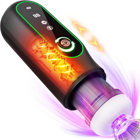 Automatic Masturbator Blowjob Machine with Sucking & High-Speed Thrusting & Vibrating & Heating