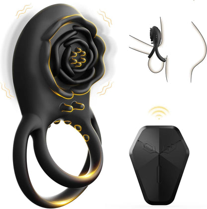 Remote Control Cock Penis Ring Vibrator with 8 Vibration Modes