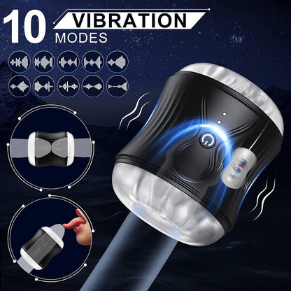 Open-Ended Oral Automatic Masturbator Blowjob with 10 Vibration Modes