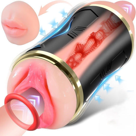 Open-Ended Realistic Automatic Masturbator Pocket Pussy with 10 Vibrating Modes