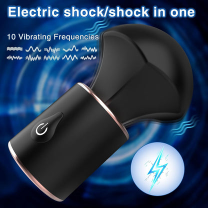 Magic Wand Vibrator Clitoral Nipple Stimulator Massager with 10 Vibrations & 5 Elektroschock Modes