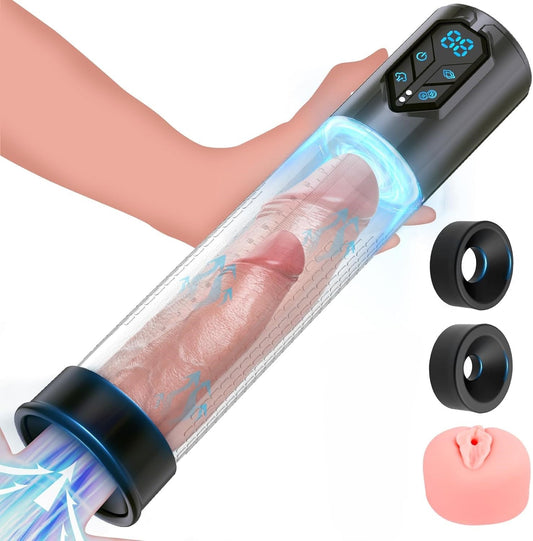Automatic Vacuum Penis Pump Extender with 3 Suction Modes & 4 Training Pressure