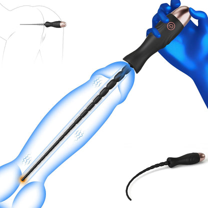 Penis Trainer Plug Vibrator Sounding Rods Urethra Stimulator with 10 Vibration Modes