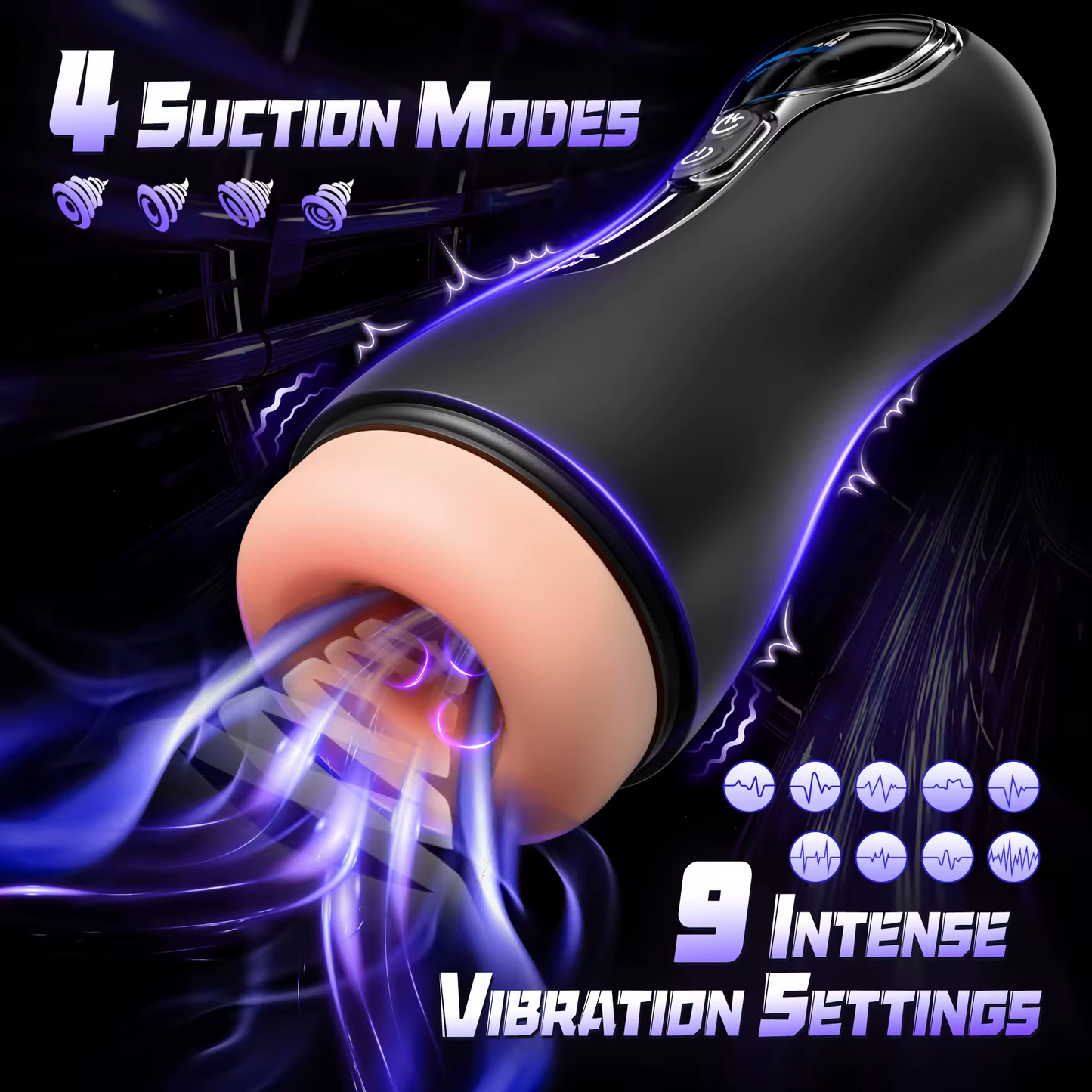 Automatic Masturbator Penis Stroker Sex Machine with 4 Suction & 9 Vibration Modes