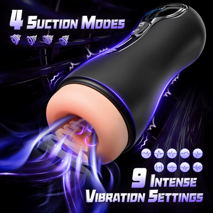 Automatic Masturbator Penis Stroker Sex Machine with 4 Suction & 9 Vibration Modes