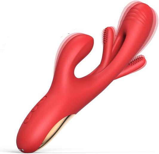 3 IN 1 Rabbit G-spot Vibrator Stimulator with 7 Vibration & Flutter Modes