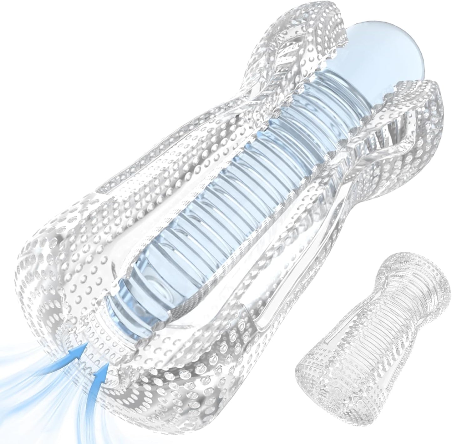 3D Transparent Pocket Pussy Portable Penis Trainer Male Masturbator