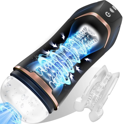 Auto Masturbator Penis Pump Stroker Machine Erotic Massage with 10 Vibrating & 5 Sucking