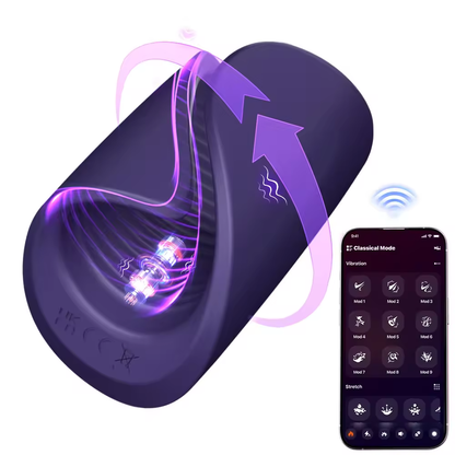 Bluetooth Penis Delay Trainer Cock Ring Glans Massager with 10 Vibrations