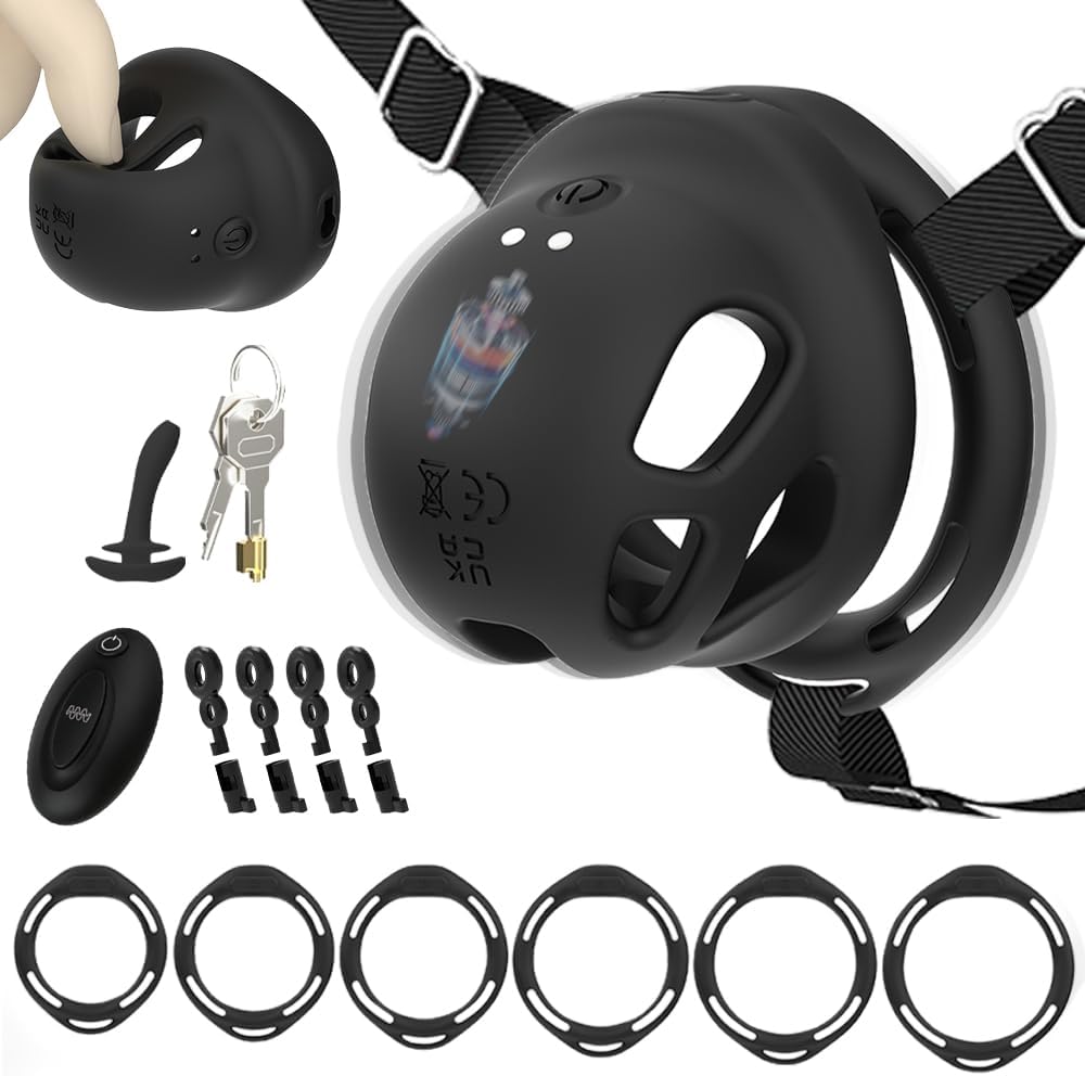 Chastity Cage Urethral Tube Penis Trainer VIbrator with Multiple Vibration Modes