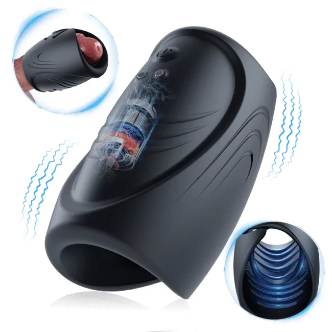 3 IN 1 Penis Trainer vibrator Glans Massager Masturbator with 9 Vibration Modes