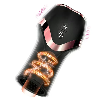 Glans Stimulator Penis Trainer Vibrator with 12 Vibration & 6 Suction & Rotation Modes