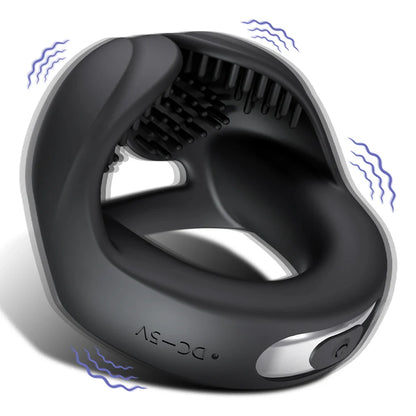 Penis Trainer Vibrator Cock Ring Testicle Stimulator with 10 Vibration Modes
