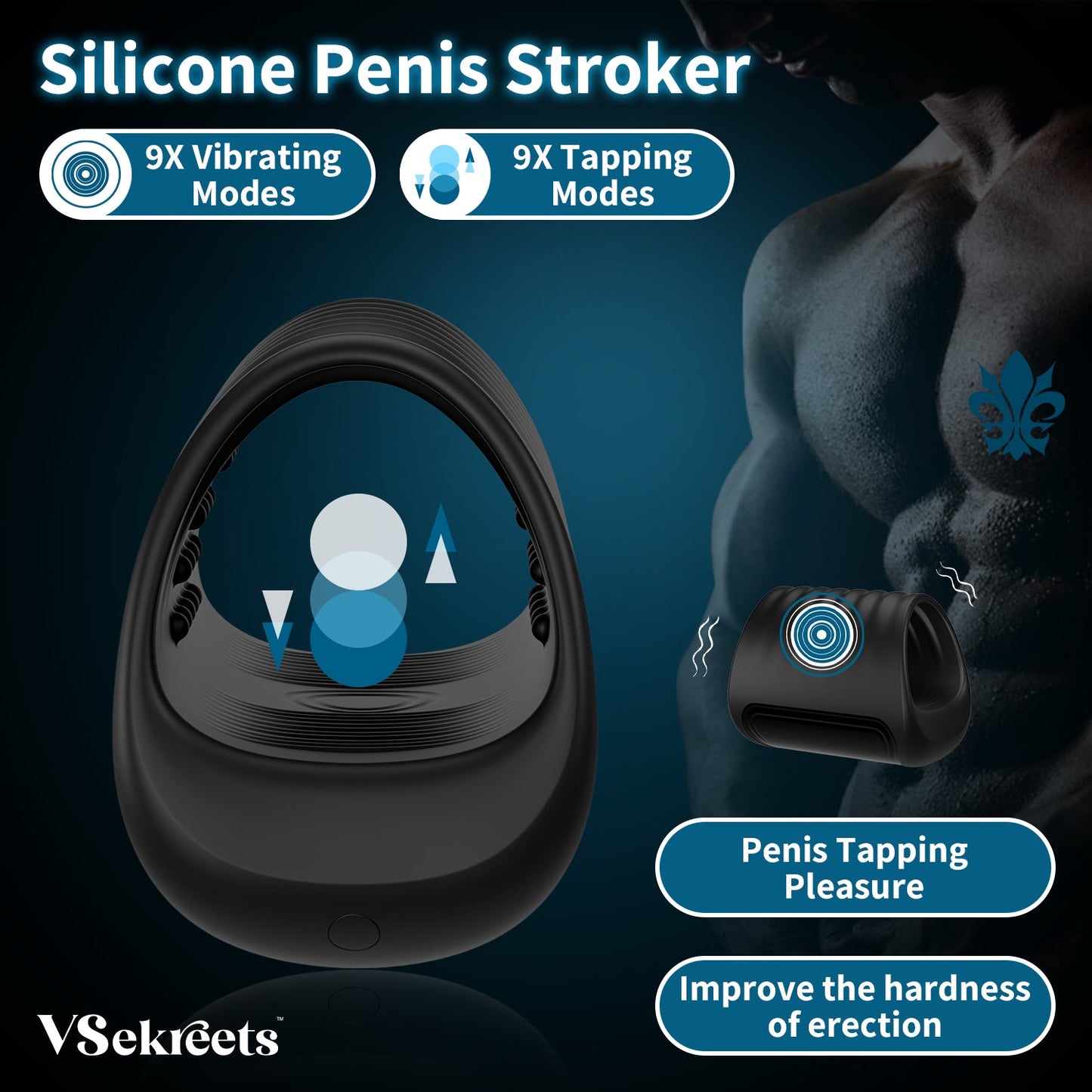 2 IN 1 Pulsating & Vibrating Male Cock Stroker Penis Trainer with 9*9 Modes