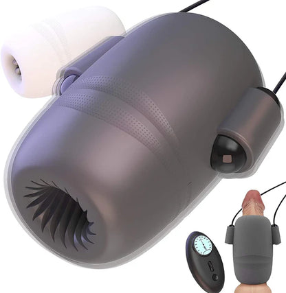6 in 1 Male Masturbator Penis Vibrator Stroker with 8 Vibrating & 12 Frequencies