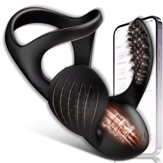 Electric Testicle Penis Trainer Vibrator Massager Cock Ring with 9 Vibration Modes