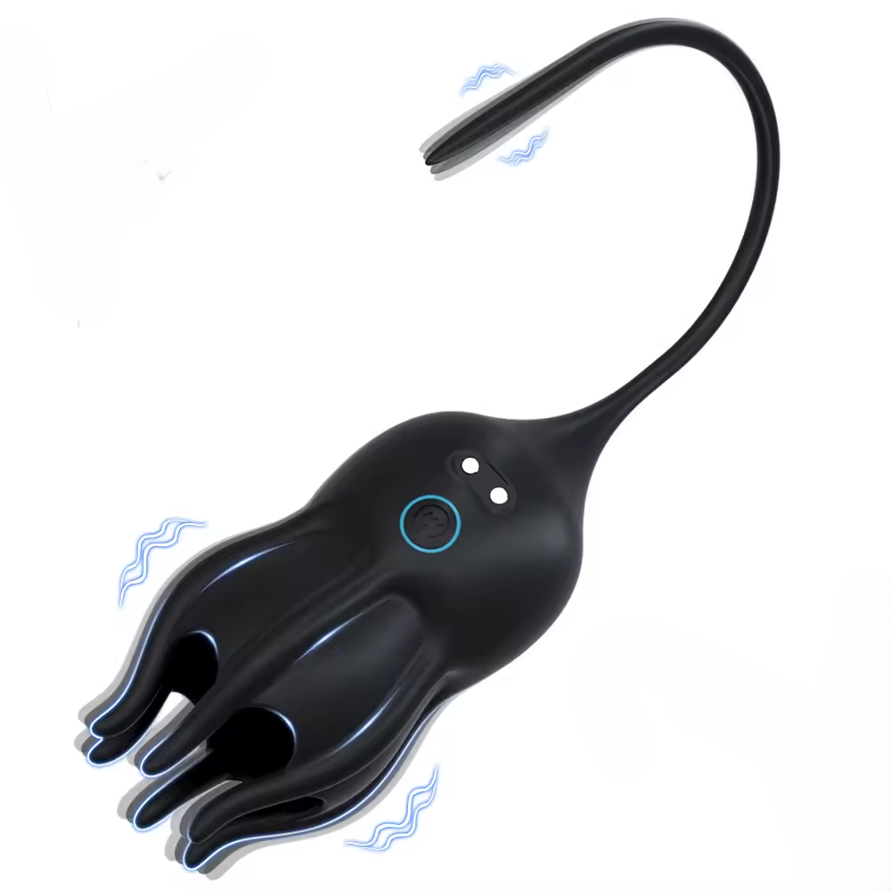 Electric Penis Trainer Vibrator Glans Stimulator with Urethral Sound & 10 Vibration Modes