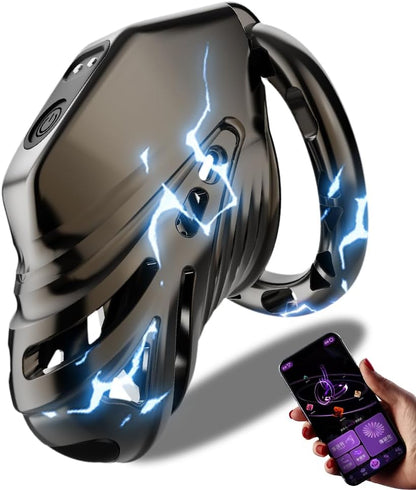E-stim Chastity Cage with 100 Thrust Frequency & 3 Thrust Intensity Levels