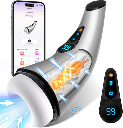 LCD Display Automatic Masturbator Blowjob with 9 Sucking & 9 Vibrating