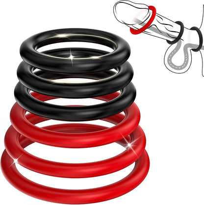 6 Pcs Silicone Cook Ring Penis Trainer Adult Toys