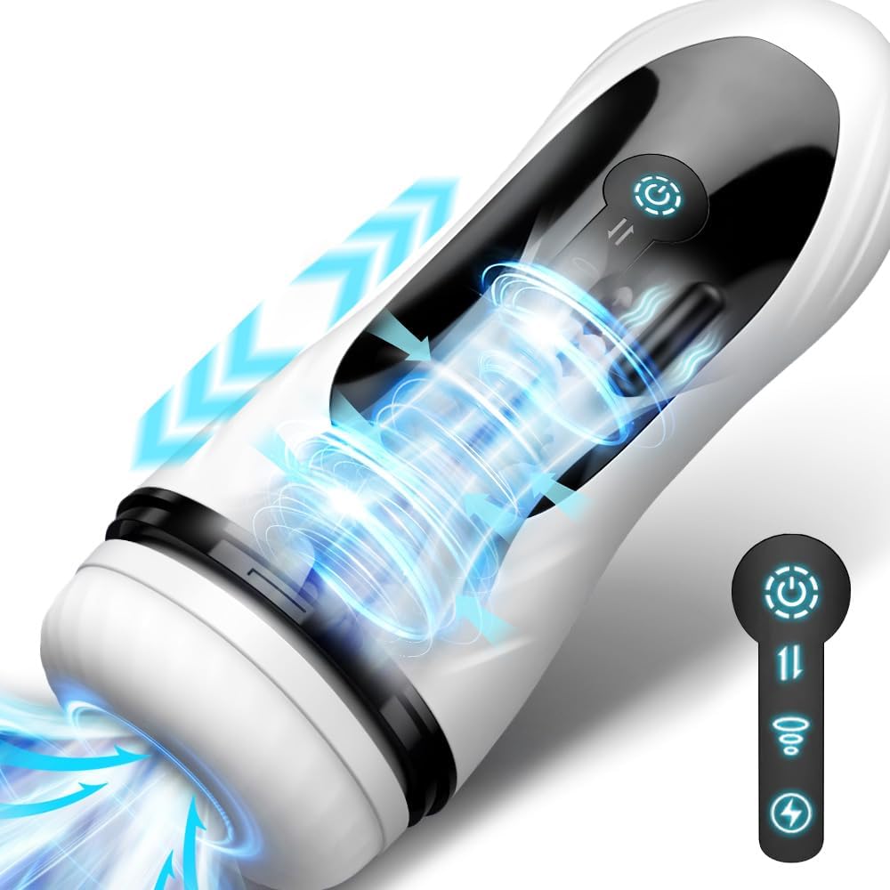 3 in 1 Automatic Male Masturbator with 5 Thrusting & 4 Suction & 7 Vibration Modes