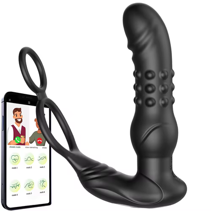 3 IN 1 Anal Vibrator Prostate Massage Stimulator with 10 Wiggle & 10 Vibration Modes