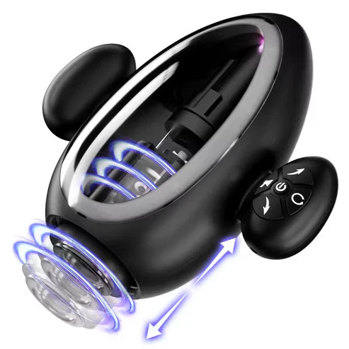 Automatic Masturbator Penis Trainer Stroker with 9 Sucking & Thrusting & Rotating & Vibrating