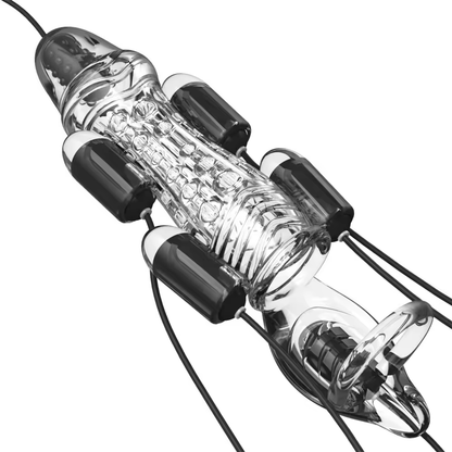 Electric Penis Trainer Vibrator Glans Trainer Pocket Pussy with 6 Vibrators & 10 Modes
