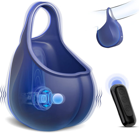 Testicle Cock Ring Penis Trainer Testicle Massager with 10 Vibration & Pulsation Modes