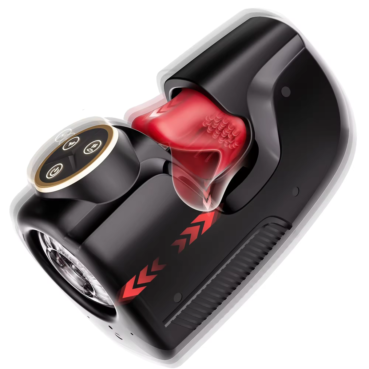 3 IN 1 Eichelstimulation Penistraining Vibrator Stroker mit Beiß & Stoß & Vibrationsfunktion