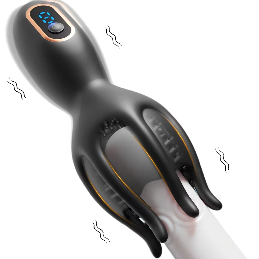 3 IN Glans Trainer Penis Massage Vibrator Masturbator with 9 Vibration Modes