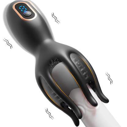 3 IN Glans Trainer Penis Massage Vibrator Masturbator with 9 Vibration Modes