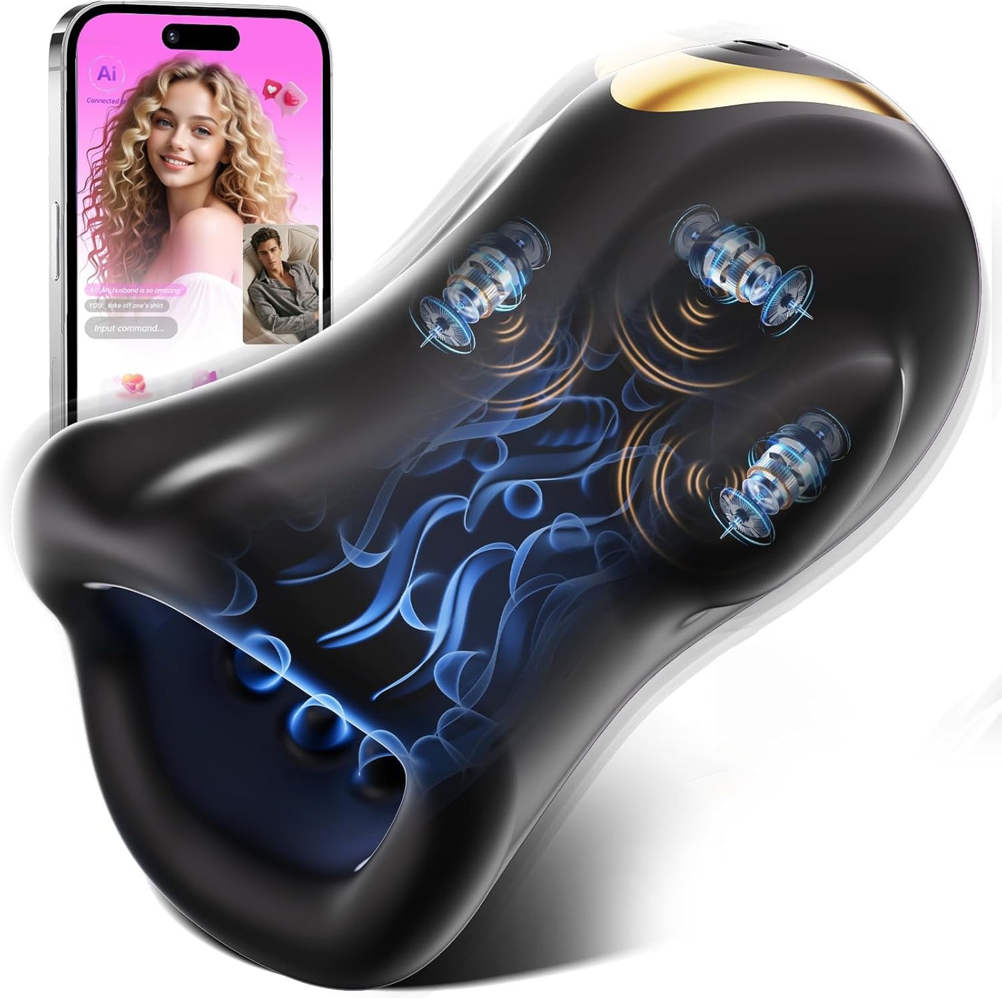 4 IN 1 Penis Trainer Stimulator Blowjob Masturbator with 9 Vibrating Modes & 3 Motors