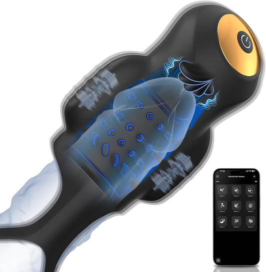 Electric Penis Trainer Vibrator Glans Stimulator Masturbator with 9 Vibration Modes