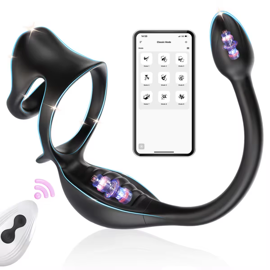 Penis Vibrator Prostate Massager Vibrating Cock Ring with 9 Vibration Modes