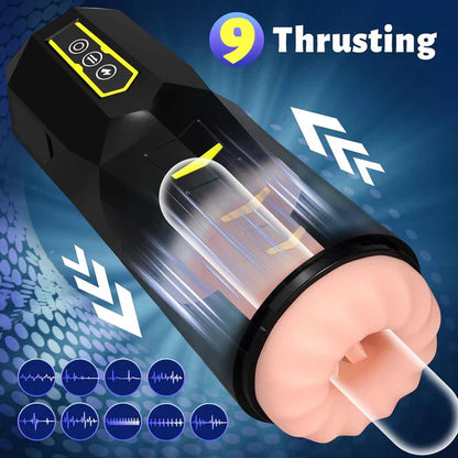 3 IN 1 Automatic Masturbator Blowjob with 9 Thrusting & 9 Vibrating Modes