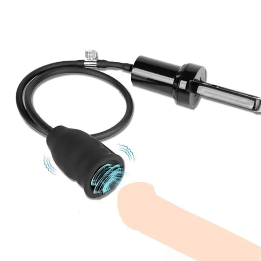 Manual Vacuum Pump Glans Vibration Penis Stimulator with 10 Vibration Modes
