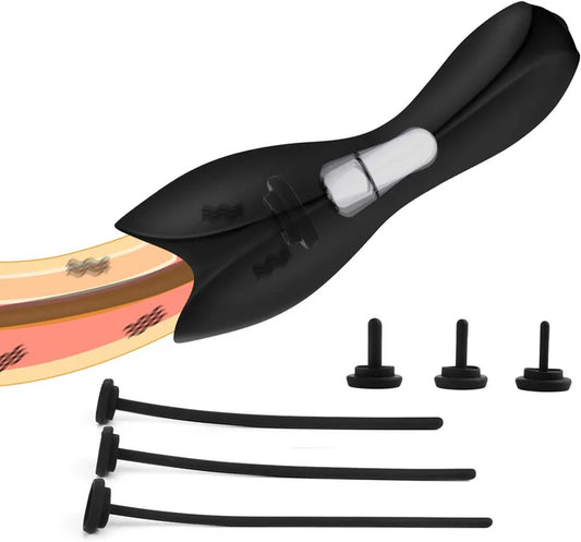 Electric Glans Stimulator Dilator Urethra Penis Trainer with 10 Vibrations