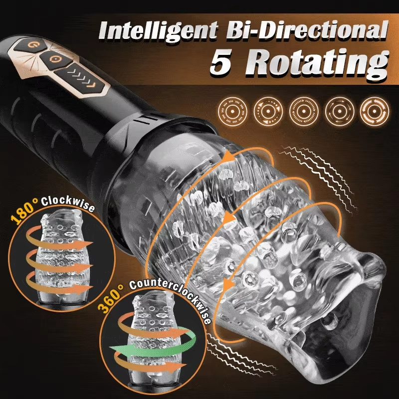Electric Masturbator Blowjob Penis Massage with 5 Rotation & 10 Vibration Modes